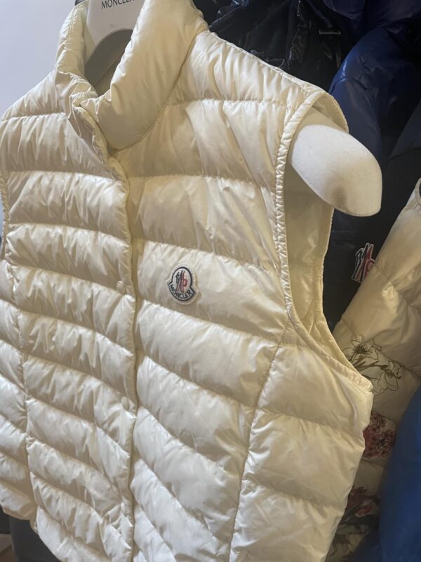Ladies white moncler gilet - Image 2